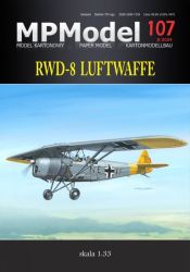 Schul- und Übungsflugzeug RWD-8 als Beuteflugzeuges NE+II der Deutschen Luftwaffe 1:33 präzise