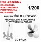 Preview: Schiffsschrauben- und Ankersatz als 3D-Druck aus Kunststoff für USS California, USS Arizona, USS West Virginia 1:200