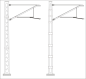 Preview: zwei Oberleitungsmasten (Gitter- und Stahlprofil-Mast) 1:45 Ganz-LC-Modell, übersetzt
