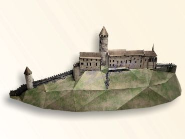 2 vollständige Modelle der tschechischen Burg Bezdez (deutsch Bösig): 1278 und gegenwärtig 1:400 präzise