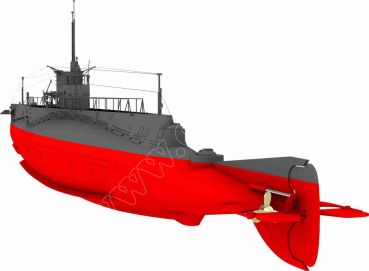 polnisches U-Boot ORP Jastrzab (Habicht), ex USS S-25, ex HMS P.551 inkl. LC-Zurüstsatz 1:100 präzise
