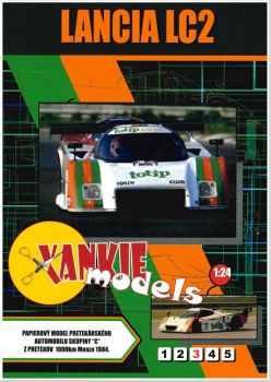 Rennfahrzeug Lancia LC2, Fahrzeug #6, 24-Stunden-Rennen von Le Mans 1:24 präzise