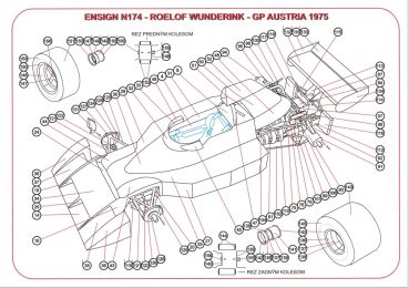 Formel 1.-Bolid Ensign N174 (#33 vom Grand Prix Austria 1975) 1:24