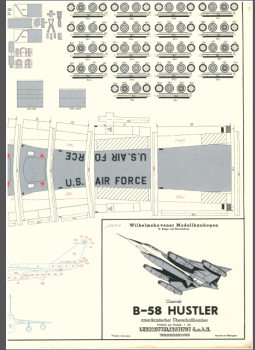 Amerikanischer Überschallbomber Convair B-58 Hustler 1:50 Erstausgabe DIN A2