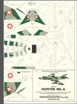 Abfangjäger und Erdkampfflugzeug schweizerischer Luftstreitkräfte Hawker Hunter Mk. 6 1:50 Erstausgabe