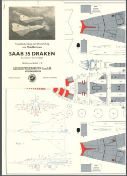 schwedischer Überschalljäger Saab 35 Draken 1:50 (Erstausgabe DIN A2)