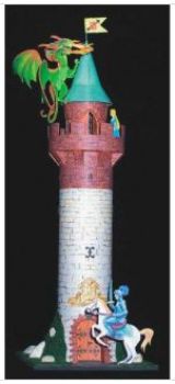 ein Turm mit Königin, ein Drachen, ein Ritter 1:50 Kindermodell, dekorativ