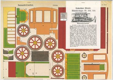Automobil Omnibus, Nachdruck des Schreiber Bogens (Modelierbogen Nr. 309, 310)
