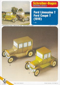 2 Pkw: Ford Limousine T und Ford Coupé T (1916) 1:30 einfach, deutsche Anleitung