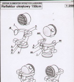 2 Stck. Schiffs-Scheinwerfer 150cm-Durchmesser 1:200 Lasercut