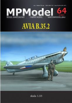 tschechoslowakisches Jagdflugzeug AVIA B.35.2 1:33 präzise