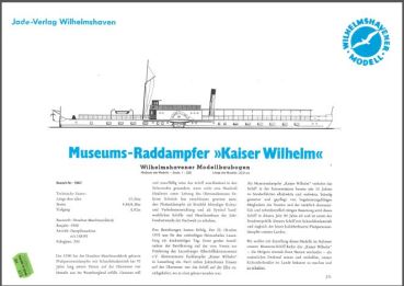 Museums-Raddampfer Kaiser Wilhelm (1900) 1:250 Wasserlinienmodell