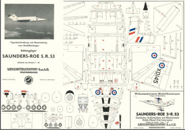 englischer Abfangjäger (Experimentalflugzeug) mit Mischantrieb Saunders-Roe S-R.53 1:50