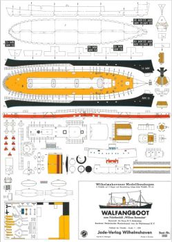 2 Modelle des Walfangbootes (in 18 optionalen Kennzeichnungen) zum Fabrikschiff Willem Berensz 1:250
