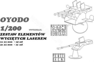 Lasercut-Detailsatz für IJN Oyodo (Flak) 1:200 (GPM Nr.259)