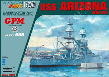 US-Panzerschiff USS ARIZONA BB-39 (1941) 1:200 inkl. Spanten- und LC-Detailsatz