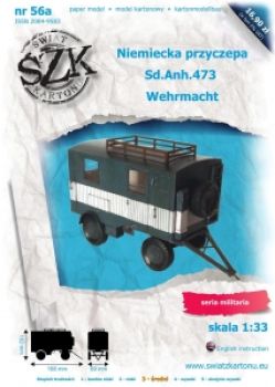 Militärischer Anhänger Sd. Anh. 473 der Wehrmacht aus dem zweiten Weltkrieg, 1:33 , SzK 056a
