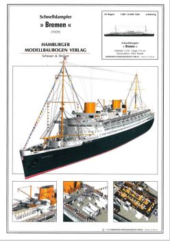 Schnelldampfer Bremen IV aus dem Jahr 1929 1:250 deutsche Anleitung