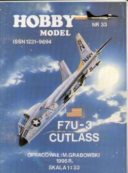 Chance Vought F7U-3 CUTLASS der US Navy 1:33 übersetzt REPRINT