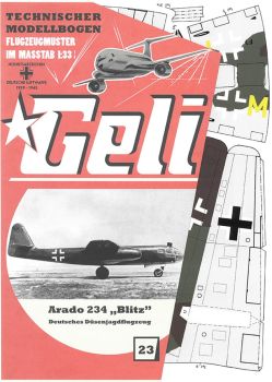 Deutsches Düsenjagdflugzeug Arado 234 Blitz 1:33 deutsche Anleitung