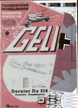 deutsches Kampfflugzeug Dornier Do 215 1:33 Erstausgabe, deutsche Anleitung