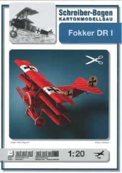 Dreidecker Jagdflugzeug Fokker Dr. I 1:20 deutsche Anleitung ((Schreiber-Bogen 666)