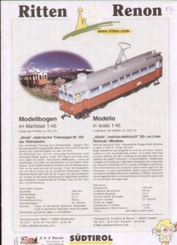 E-Triebwagen "Alioth" der Rittnerbahn 1:45 einfach, deutsche Bauanleitung