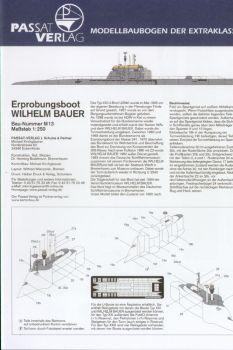 Erprobungs-U-Boot Wilhelm Bauer (1980) 1:250 deutsche Anleitung