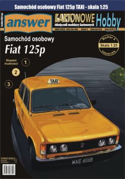 FIAT 125p in der Darstellung eines warschauer Taxifahrzeuges (1970) 1:25