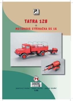 Feuerwehrauto Tatra 128 mit Biertank + Motorpumpe-Anhänger 1:32