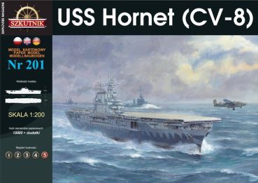 Flugzeugträger USS Hornet CV-8 in 3 optionalen Ausrüstungszuständen 1:200 extrem³