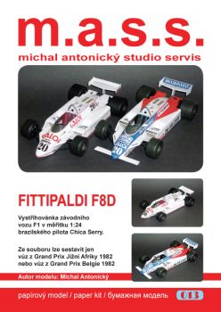 Formel 1.-Bolid Fittipaldi F8D (Season 1982) in zwei optionalen Darstellungsmöglichkeiten 1:24