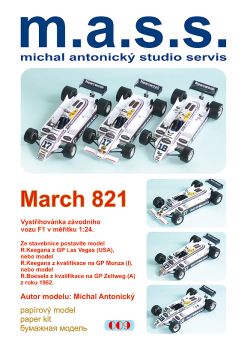 Formel 1.-Bolid March 821 (Season 1982) in drei optionalen Darstellungsmöglichkeiten 1:24