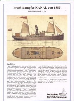 Frachtdampfer KANAL von 1886  1:250 deutsche Bauanleitung