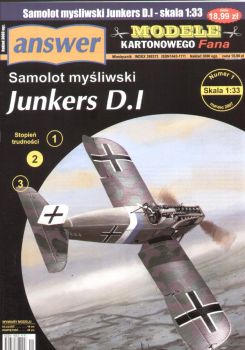 Jagdflugzeug Junkers D.I "Blechesel" (1918) 1:33 übersetzt