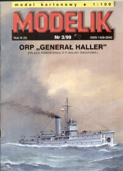 Kanonenboot ORP General Haller (1939) 1:100 Originalausgabe 3/99 , Offsetdruck