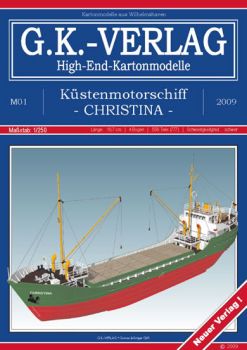 Küstenmotorschiff Christina (300 BRT-Klasse) aus Jahr 1960 1:250 deutsche Anleitung, extrem