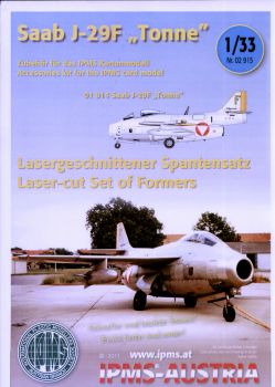Lasercut-Spantensatz für die Saab J-29F Tonne 1:33 (IPMS 914)