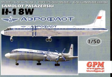 Passagierflugzeug der sowjetischen Aeroflot Ilyuschin Il-18W 1:50