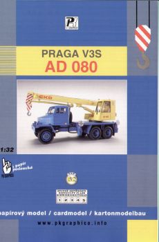 Praga V3S mit Kran AD 080 der CKD 1:32 präzise