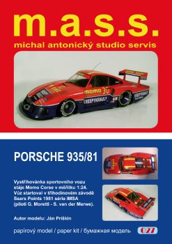 Rennwagen Porsche 935/81 des Teams Momo Corse (Rennen Sears Points 1981 IMSA) 1:24