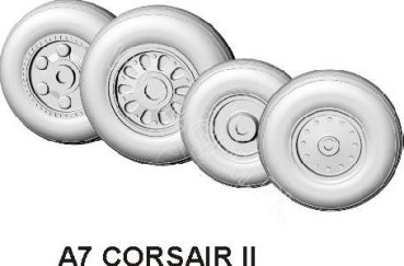 Resine-Radsatz für A-7 Corsair II 1:33 (GPM Nr. 067 und 506)
