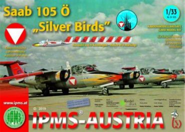 Saab 105 Ö des Kunstflugteams Silver Birds 1:33 glänzender Silberdruck