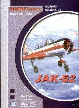 Schul- und Trainingsflugzeug Jakowlew Jak-52 1:33 übersetzt