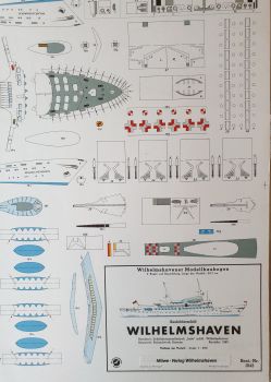 Seebäderschiff von 1963 Wilhelmshavener Modellbaubogen 1:250 Nr. 1043