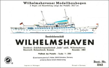 Seebäderschiff von 1963 Wilhelmshavener Modellbaubogen 1:250 Nr. 1043