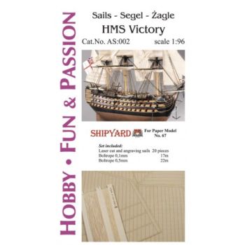 Stoff-Segelsatz + Seile für HMS Victory 1:96