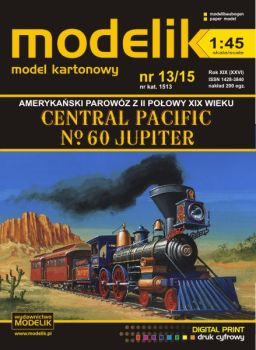 US-Lokomotive Central Pacific N°.60 Jupiter (1869) 1:45 übersetzt