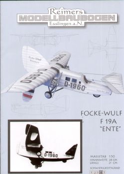 Verkehrsflugzeug Focke-Wulf F19a "Ente" (1930) 1:50