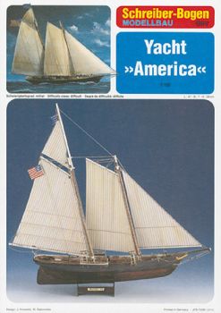 Yacht (Gaffelschoner) America aus dem 19. Jh. 1:100 deutsche Anleitung
